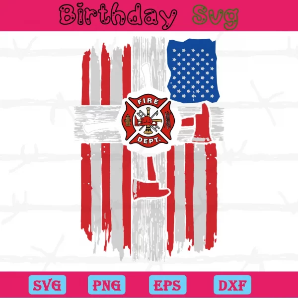 Firefighter Flag Clipart, Svg Png Dxf Eps Cricut Files