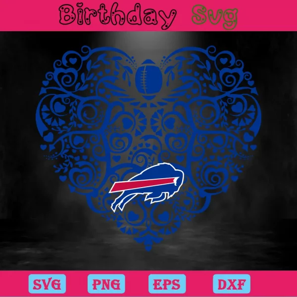 Football Heart Buffalo Bills Png Logo Invert