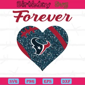 Forever Houston Texans Heart Diamond, Svg Files