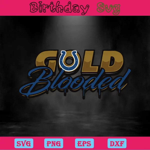 Gold Blooded Indianapolis Colts Logo Svg Invert