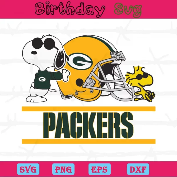 Green Bay Packers Snoopy Woodstock, Svg Png Dxf Eps