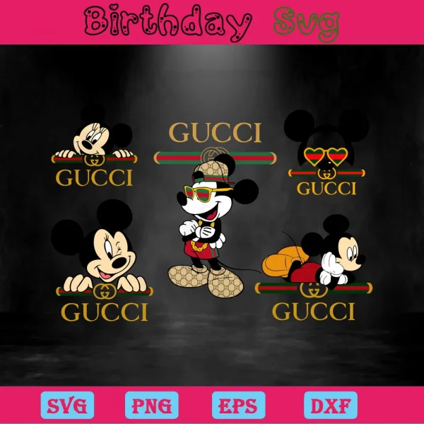 Gucci Logo Clipart Mickey Mouse, Graphic Design Invert