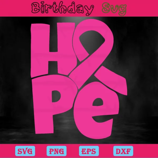 Hope Breast Cancer, Svg Files For Crafting And Diy Projects Invert