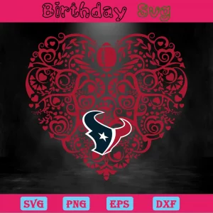 Houston Texans Football Heart, Transparent Png Invert