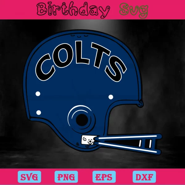 Indianapolis Colts Helmet Clipart, High-Quality Svg Files Invert