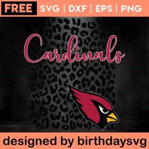 Leopard Spirit Arizona Cardinals Clipart Free, High-Quality Svg Files Invert