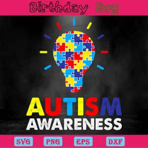 Light Bulb Autism Awareness Png, Transparent Background Files