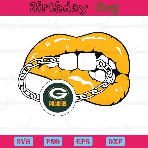 Lips Green Bay Packers Logo Svg