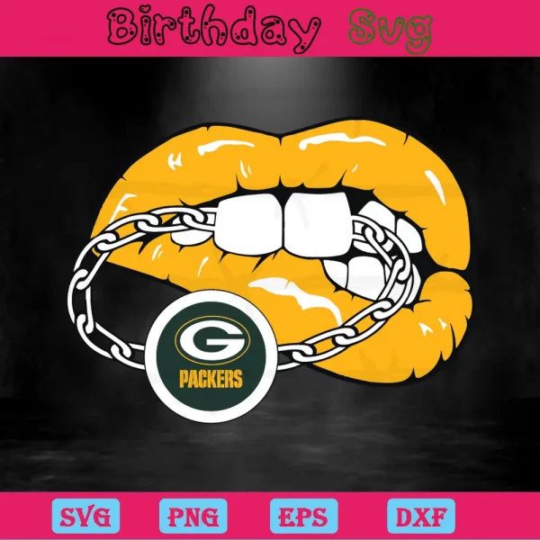 Lips Green Bay Packers Logo Svg Invert
