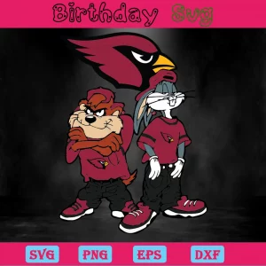 Looney Tunes Hip Hop Arizona Cardinals Logo, Svg Designs Invert