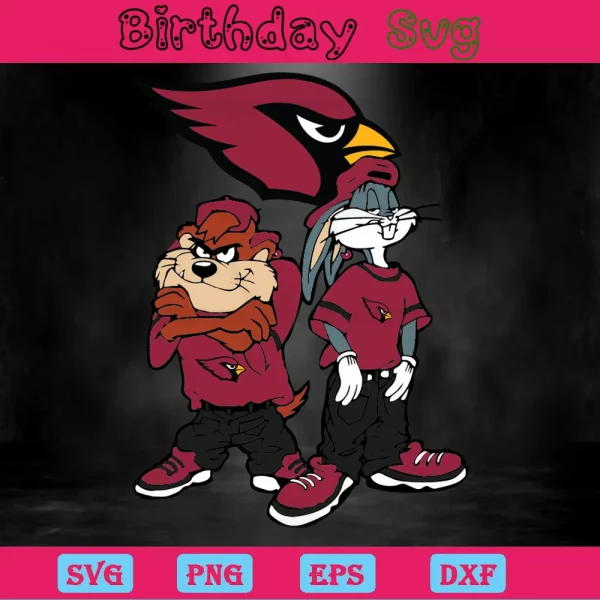 Looney Tunes Hip Hop Arizona Cardinals Logo, Svg Designs Invert