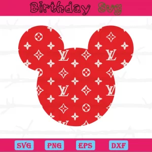 Louis Vuitton Logo Mickey Mouse Png, Digital Files