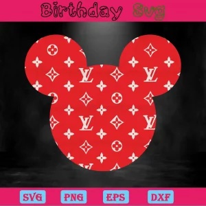 Louis Vuitton Logo Mickey Mouse Png, Digital Files Invert
