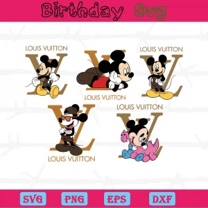 Louis Vuitton Mickey Mouse Clipart, Svg Png Dxf Eps Digital Files