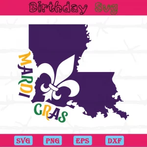 Louisiana Mardi Gras American Map, Svg File Formats