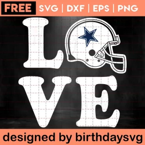 Love Dallas Cowboys Svg Free