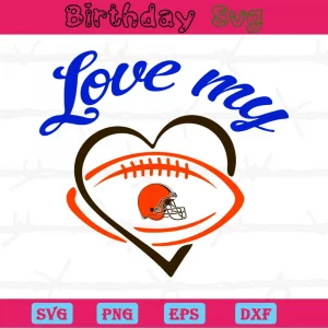 Love My Cleveland Browns Logo Clipart, Svg Png Dxf Eps