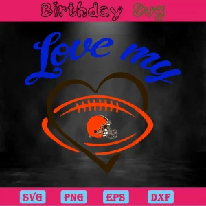 Love My Cleveland Browns Logo Clipart, Svg Png Dxf Eps Invert