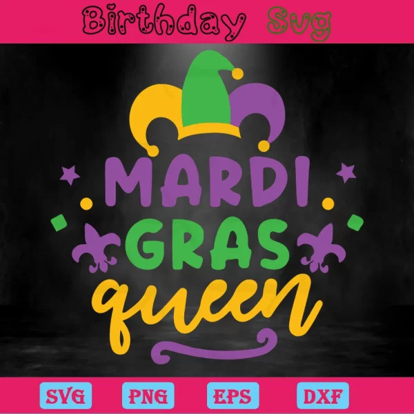 Mardi Gras Queen, High-Quality Svg Files Invert