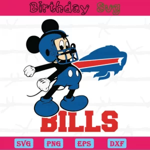 Mickey Mouse Buffalo Bills Football Team, Svg File Formats