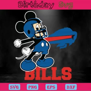Mickey Mouse Buffalo Bills Football Team, Svg File Formats Invert