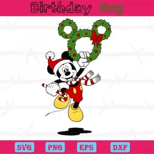 Mickey Mouse Christmas, Svg Png Dxf Eps Cricut Silhouette