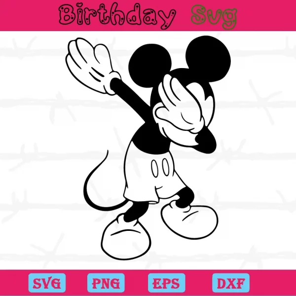 Mickey Mouse Clipart Black And White, Svg Png Dxf Eps Cricut