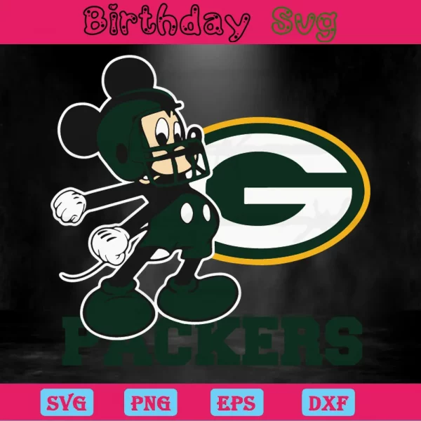 Mickey Mouse Cricut Green Bay Packers Svg Invert