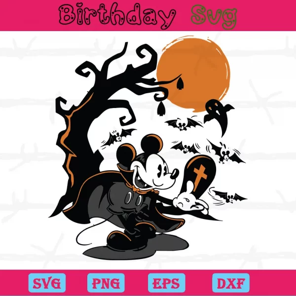 Mickey Mouse Halloween, Svg Png Dxf Eps Digital Download