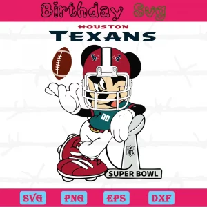 Mickey Mouse Houston Texans Png, Downloadable Files