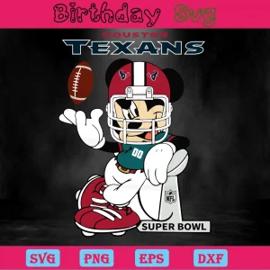Mickey Mouse Houston Texans Png, Downloadable Files Invert