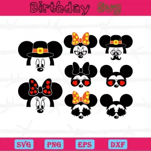 Mickey Mouse With Sunglasses Clipart, Svg Bundle