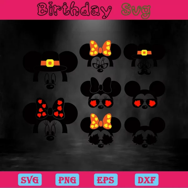 Mickey Mouse With Sunglasses Clipart, Svg Bundle Invert