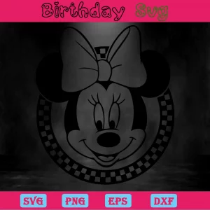 Minnie Mouse Clipart Black And White, Layered Svg Files Invert