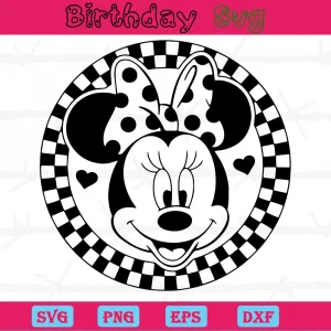 Minnie Mouse Head Clipart, Svg Png Dxf Eps Digital Download