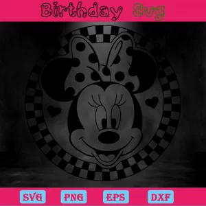 Minnie Mouse Head Clipart, Svg Png Dxf Eps Digital Download Invert