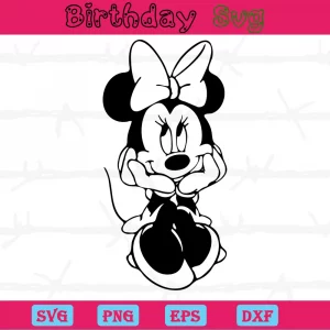 Minnie Mouse Silhouette, Svg Png Dxf Eps Digital Files
