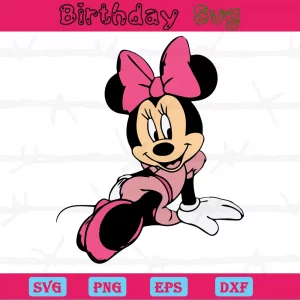 Minnie Mouse With Bow, Svg Png Dxf Eps Designs Download