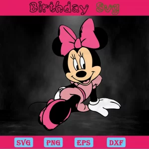 Minnie Mouse With Bow, Svg Png Dxf Eps Designs Download Invert