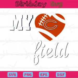 My Heart Is On That Field Chicago Bears Svg File Free Invert