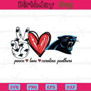 Peace Love Carolina Panthers, Svg Png Dxf Eps Cricut