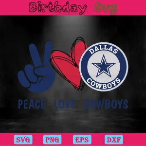 Peace Love Dallas Cowboys, High-Quality Svg Files Invert