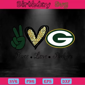 Peace Love Green Bay Packers, Svg Png Dxf Eps Designs Download Invert