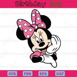 Pink Minnie Mouse Clipart, Vector Illustrations