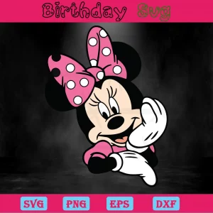 Pink Minnie Mouse Clipart, Vector Illustrations Invert