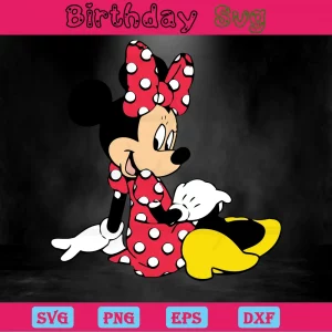Red Minnie Mouse Clipart, High-Quality Svg Files Invert