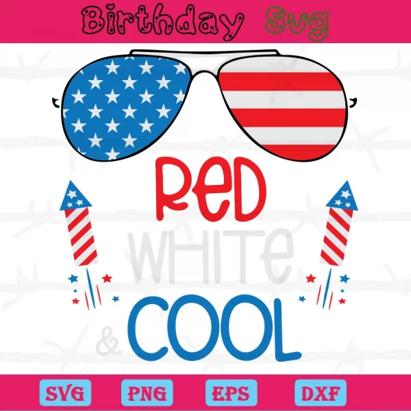 Red White And Cool 4Th Of July Clipart Images, Svg Files