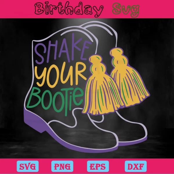 Shake Your Bootie Clipart Mardi Gras, Graphic Design Invert