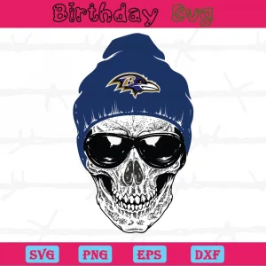 Skull Baltimore Ravens Png, Digital Files