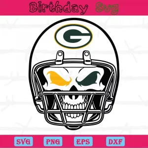 Skull Green Bay Packers Helmet Svg